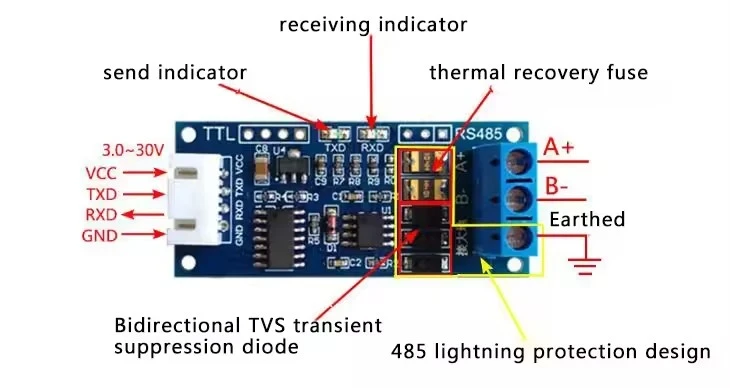 XY-K485 TTL Serial Port to RS485 Converter Board Module